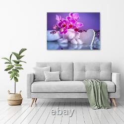 Tulup Acrylic Glass Print Wall Art Image 100x70cm Orchid and heart