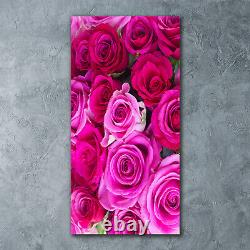 Tulup Glass Print Wall Art 60x120 Pink roses