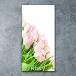 Tulup Glass Print Wall Art 60x120 Pink tulips