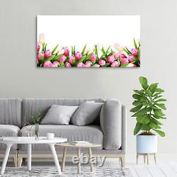 Tulup Glass Print Wall Art Image Picture 100x50cm Pink tulips