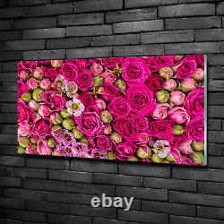 Tulup Glass Print Wall Art Image Picture 100x50cm Roses