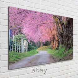 Tulup Glass Print Wall Art Image Picture 100x70cm Cherry blossoms