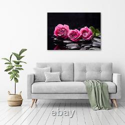 Tulup Glass Print Wall Art Image Picture 100x70cm Pink roses
