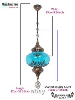 Turkish Design Hanging Lamp Cracked Glass Laser Cut Pattern