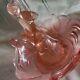 Two Rare Pieces of Pretty Pink Glass German Figurine and Bowl Depression Era