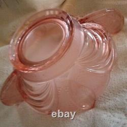 Two Rare Pieces of Pretty Pink Glass German Figurine and Bowl Depression Era
