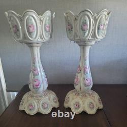 Two Victorian Ceramic Handpainted Lusters