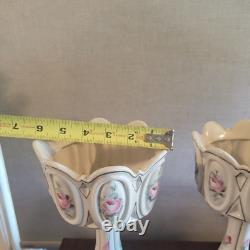 Two Victorian Ceramic Handpainted Lusters