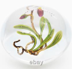 Unique FASCINATING Large CHRIS BUZZINI Pink ORCHID Art Glass PAPERWEIGHT 1 of 1