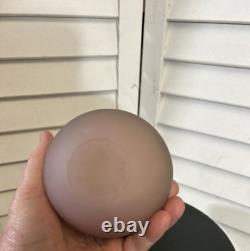 Unsigned ball vase pink with applied irridescent decoration stunning art glass