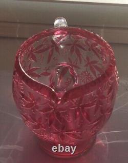 Unusual Quality Antique Cameo Glass Jug Probably Webb Or Richardsons