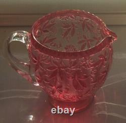 Unusual Quality Antique Cameo Glass Jug Probably Webb Or Richardsons