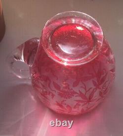 Unusual Quality Antique Cameo Glass Jug Probably Webb Or Richardsons