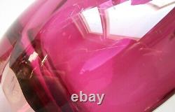 VAL ST. LAMBERT GUIDO BON Pink & Clear Glass Vase Belgium Circa 1950's