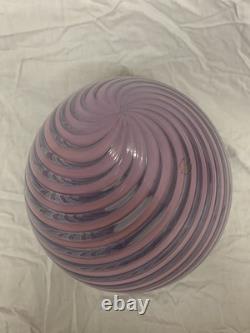 VENINI Limited Edition 7/19 Murano Art Glass Pink Swirl Egg 26cm NEW BOXED RARE