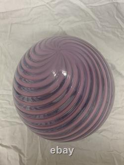 VENINI Limited Edition 7/19 Murano Art Glass Pink Swirl Egg 26cm NEW BOXED RARE