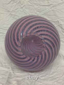 VENINI Limited Edition 7/19 Murano Art Glass Pink Swirl Egg 26cm NEW BOXED RARE
