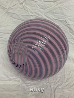 VENINI Limited Edition 7/19 Murano Art Glass Pink Swirl Egg 26cm NEW BOXED RARE