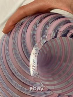 VENINI Limited Edition 7/19 Murano Art Glass Pink Swirl Egg 26cm NEW BOXED RARE