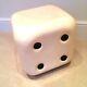 VINTAGE 1960s PASTEL PINK FIBREGLASS DICE STOOL POP ART RETRO DISPLAY