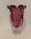 VTG Czech 1960'S Josef Hospodka Art Glass Vase Large 12 MPink & Clear MCM