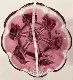 VTG Czech 1960'S Josef Hospodka Art Glass Vase Large 12 MPink & Clear MCM