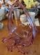 VTG Formica Vetri Murano Cranberry Pink Art Glass Basket Hand Blown Italy
