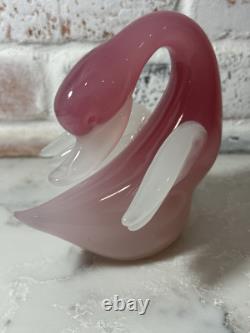 VTG Murano Archimede Seguso Alabaster Art Glass Pink Swan Bird Duck Figurine