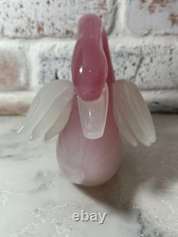 VTG Murano Archimede Seguso Alabaster Art Glass Pink Swan Bird Duck Figurine