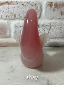 VTG Murano Archimede Seguso Alabaster Art Glass Pink Swan Bird Duck Figurine