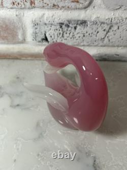 VTG Murano Archimede Seguso Alabaster Art Glass Pink Swan Bird Duck Figurine