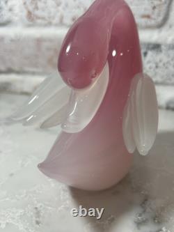 VTG Murano Archimede Seguso Alabaster Art Glass Pink Swan Bird Duck Figurine
