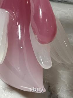 VTG Murano Archimede Seguso Alabaster Art Glass Pink Swan Bird Duck Figurine