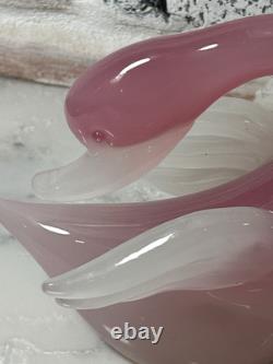 VTG Murano Archimede Seguso Alabaster Art Glass Pink Swan Bird Duck Figurine