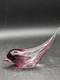 VTG Murano Signed Oggetti Art Glass Bird Cranberry Pink With Label Figurine