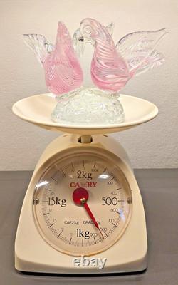VTG Murano Style Pink Swirl Art Glass Doves Birds Figurine Ornament Sculpture VTG Murano Style Pink Swirl Art Glass Doves Birds Figurine Ornament Sculpture