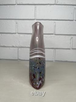 VTG Peter Goss Australian Art Glass Vase Pink Confetti Signed & Numbered Base
