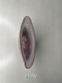 VTG Peter Goss Australian Art Glass Vase Pink Confetti Signed & Numbered Base