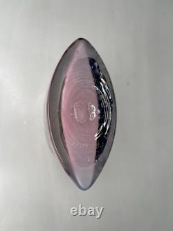 VTG Peter Goss Australian Art Glass Vase Pink Confetti Signed & Numbered Base