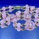 VTG Venetian Murano Art Glass Pink Lamp Work Wedding Cake Beaded Necklace