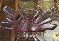 Val Saint Lambert Large Asymmetrical Vase in Pink Crystal
