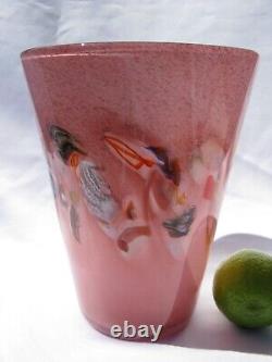 Vasart Strathearn Art Glass Vase Made in Crieff Scotland Salmon Pink Gorgeous