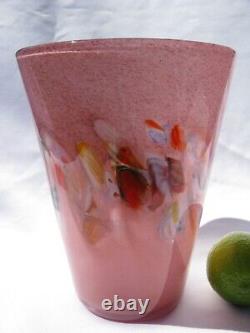 Vasart Strathearn Art Glass Vase Made in Crieff Scotland Salmon Pink Gorgeous