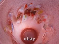 Vasart Strathearn Art Glass Vase Made in Crieff Scotland Salmon Pink Gorgeous