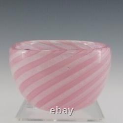 Venini Murano Pink & White Glass Zanfirico Bowl by Carlo Scarpa