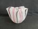 Venini Murano glass Black pink & white Filigree pattern hankerchief vase