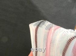 Venini Murano glass Black pink & white Filigree pattern hankerchief vase