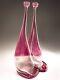 Vera Walther Glass Pink Vase Signed Heiner Düsterhaus 32cm Germany Mid 20th C
