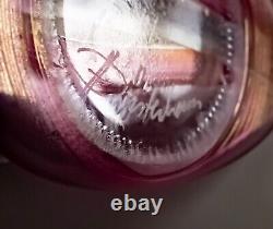 Vera Walther Glass Pink Vase Signed Heiner Düsterhaus 32cm Germany Mid 20th C