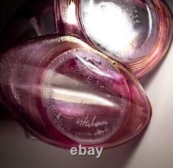 Vera Walther Glass Pink Vase Signed Heiner Düsterhaus 32cm Germany Mid 20th C